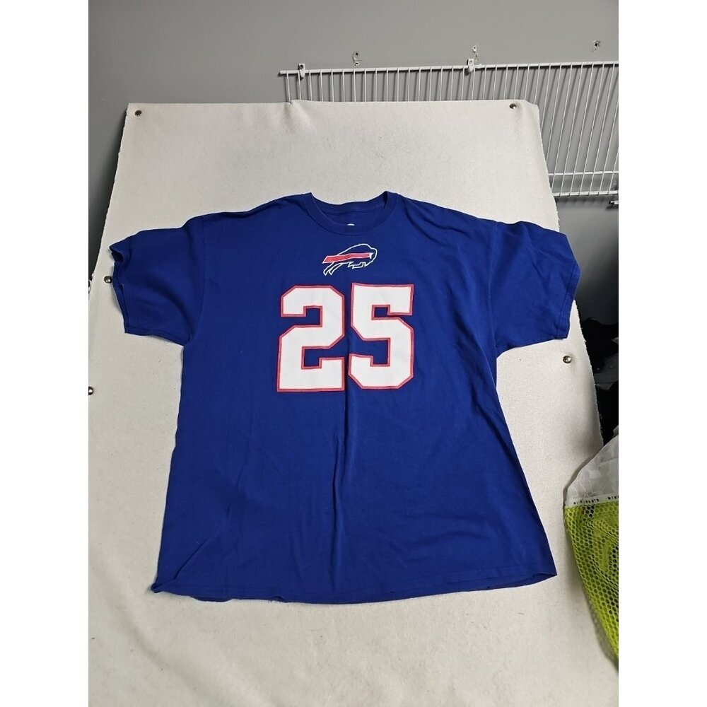 NFL‎  Buffalo Bills #25 McCoy 100% Cotton Blue Graphics T Shirt Size 2XL